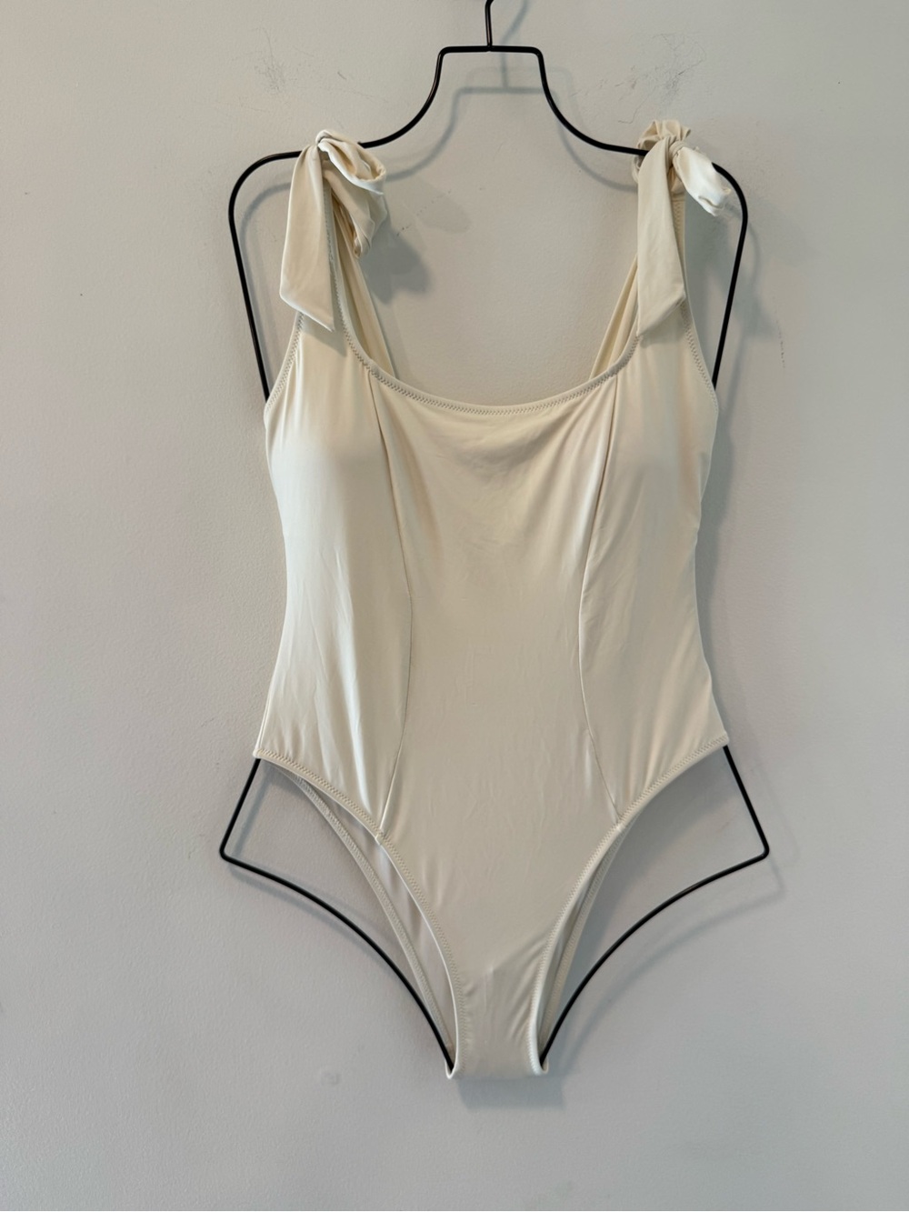 Qinsen Size M Beige One Piece Swimsuit #Lux-Swim-C